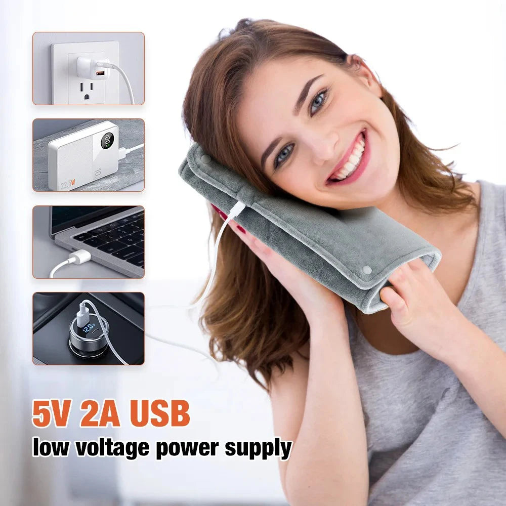 USB Heated Shawl Blanket – Thermostatic Velvet Hand & Leg Warmer Heated Shawl Blanket SWANS