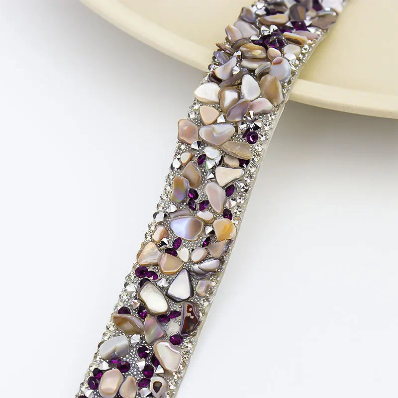 Self-Adhesive Rhinestone Ribbon Tape Glitter Trim Strip 1 Yard Rhinestone Trim Tape SWANS Purple Brown 3cm