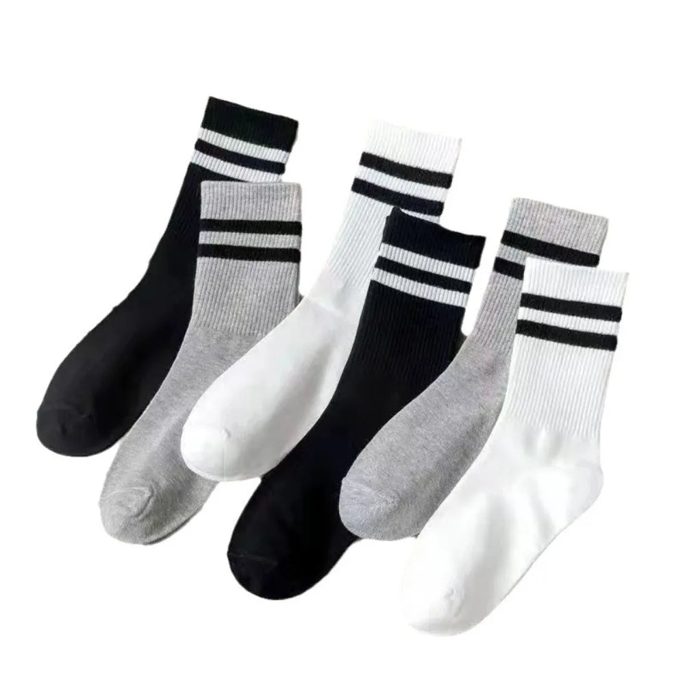 Men's Breathable Crew Socks Parallel Bars Design – 10-Pack Men's Crew Socks SWANS