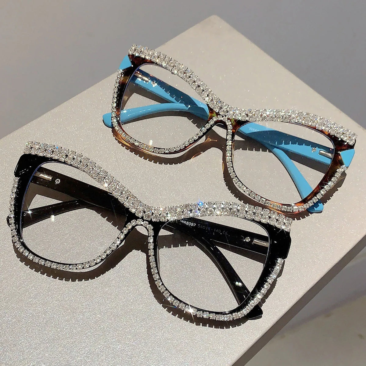 TOYEARN Butterfly Diamond Frame Blue Light Glasses Women Eyeglass Frames SWANS