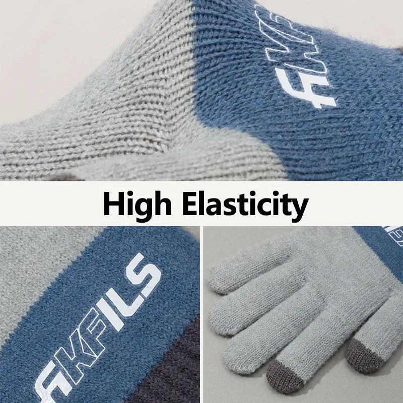 Winter Knit Cycling Gloves Touch Screen Compatible – Men's Warm Winter Cycling Gloves SWANS