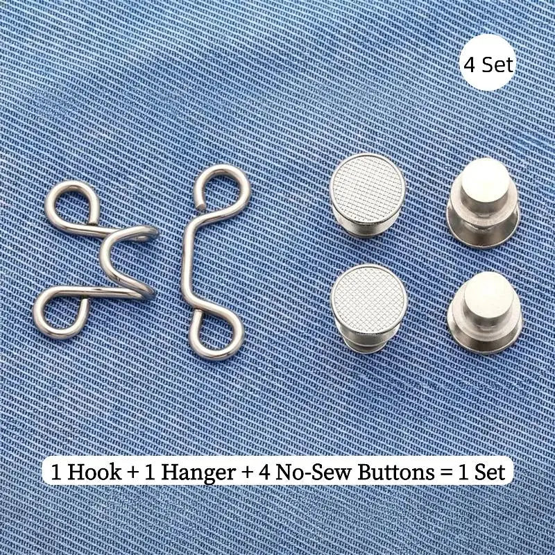 No-Sew Jeans Waist Tightener Button Pins – 2/4/8 Sets Waist Adjuster Pins SWANS 4set