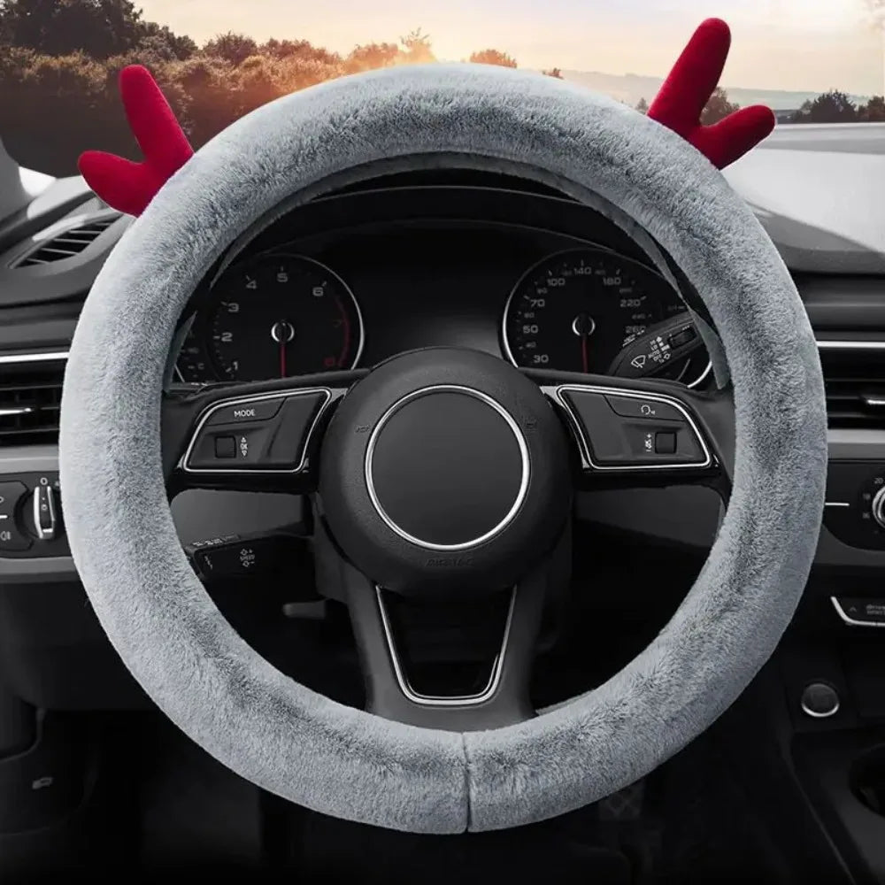 Plush Winter Steering Wheel Cover – Anti-Slip Universal 38cm Steering Wheel Cover SWANS