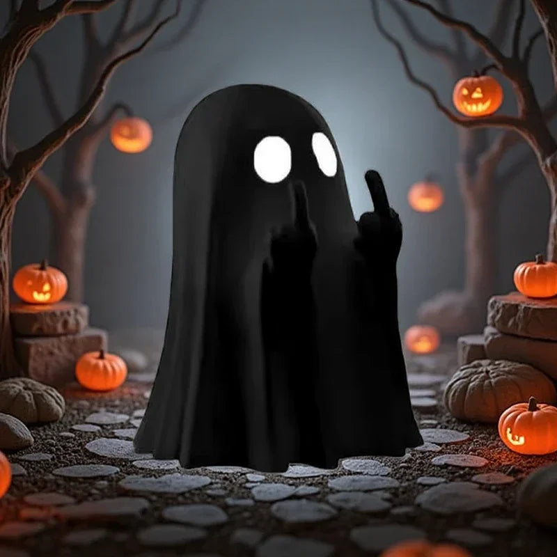 Middle Finger Ghost Statue – Funny Halloween Decor Figurine Halloween Figurine SWANS