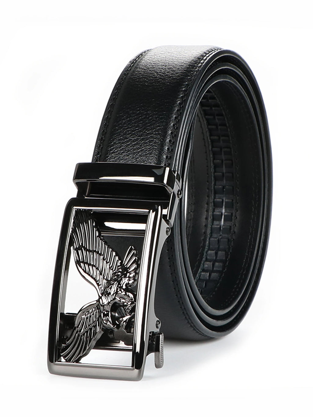 Men's Split Leather Belt – Alloy Auto Buckle | Business & Casual Men's Leather Belt SWANS