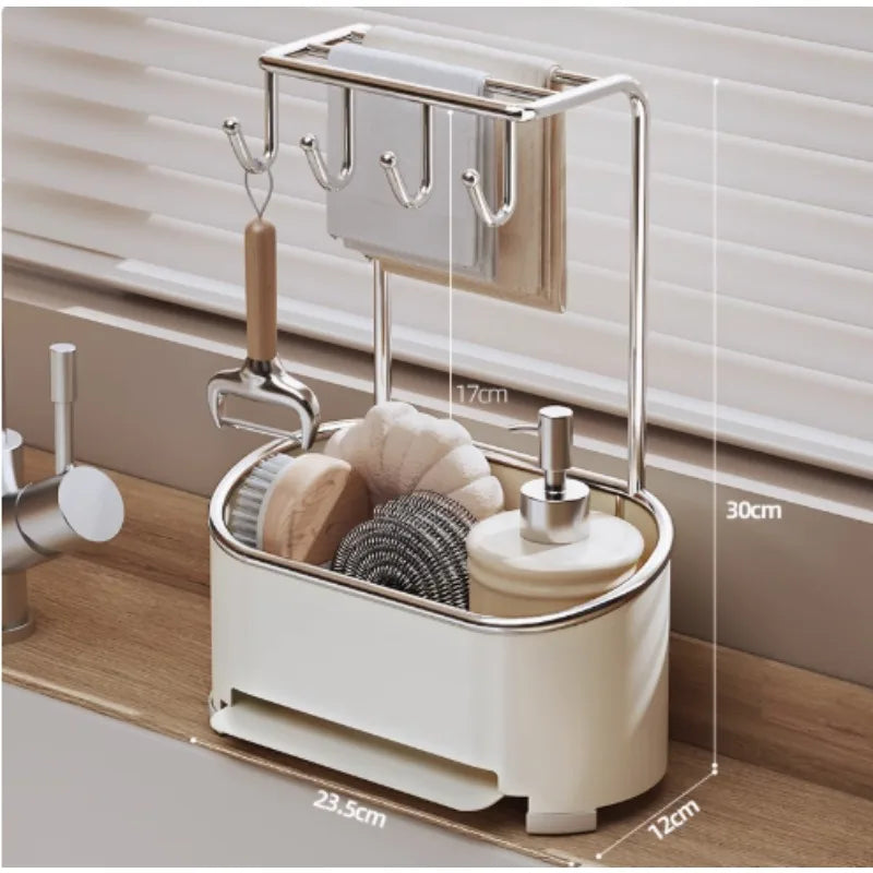 SWANS Stainless Steel Dishcloth Drain & Sink Storage Rack Kitchen Storage Rack SWANS white