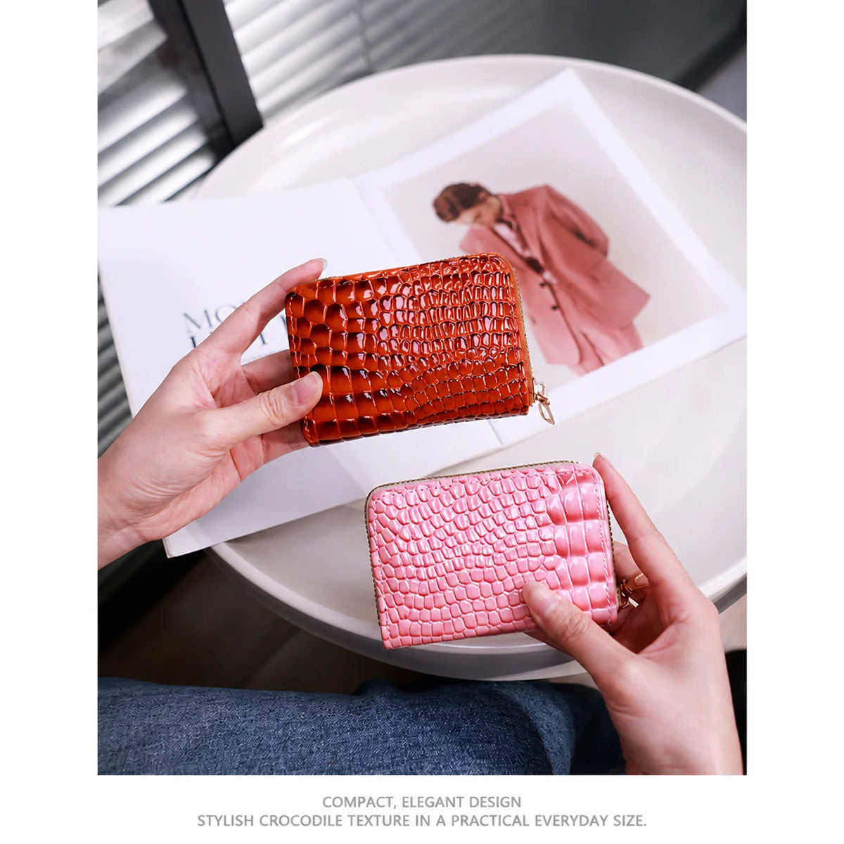 Zipper Accordion Coin Purse & Multi-Slot Card Holder – PU Accordion Coin Purse SWANS