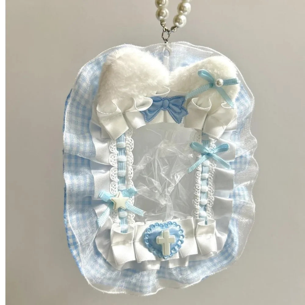 Sweet Plush Photocard Holder Lolita Ribbon Lace Anime Case Photocard Holder SWANS