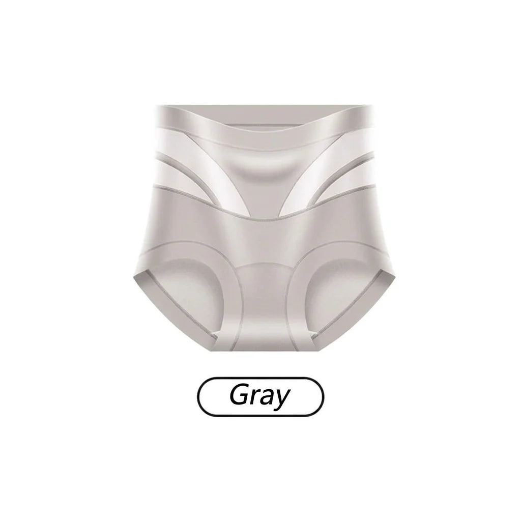 Women's High Waist Tummy Control Mesh Briefs – Cotton Crotch Women's Briefs SWANS Grey XXL One Size
