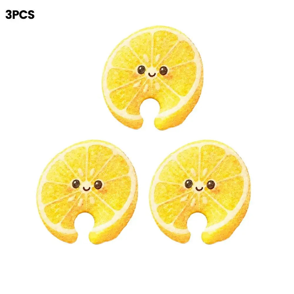 SWANS Fruit-Shaped Wood Pulp Sponge Dishwashing Set 3-Pack Dishwashing Sponge Set SWANS 3pcs Orange