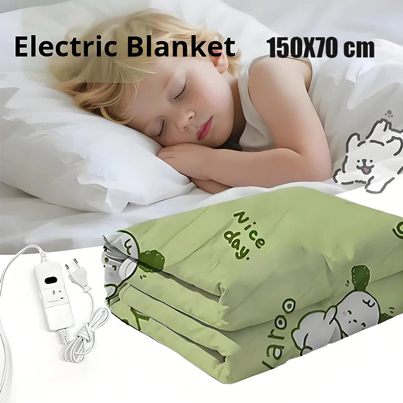 YTYIN Electric Heated Blanket 220V Auto Thermostat Bed Warmer Electric Heated Blanket SWANS 150x70cm green dog