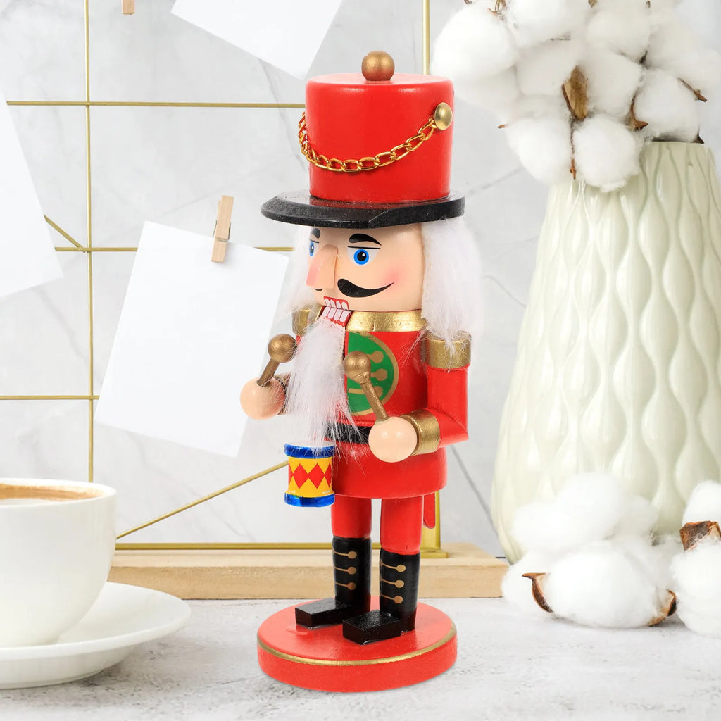 Wooden Nutcracker Soldier Figurine – Christmas Tabletop Decor Christmas Nutcracker Figurine SWANS Default Title