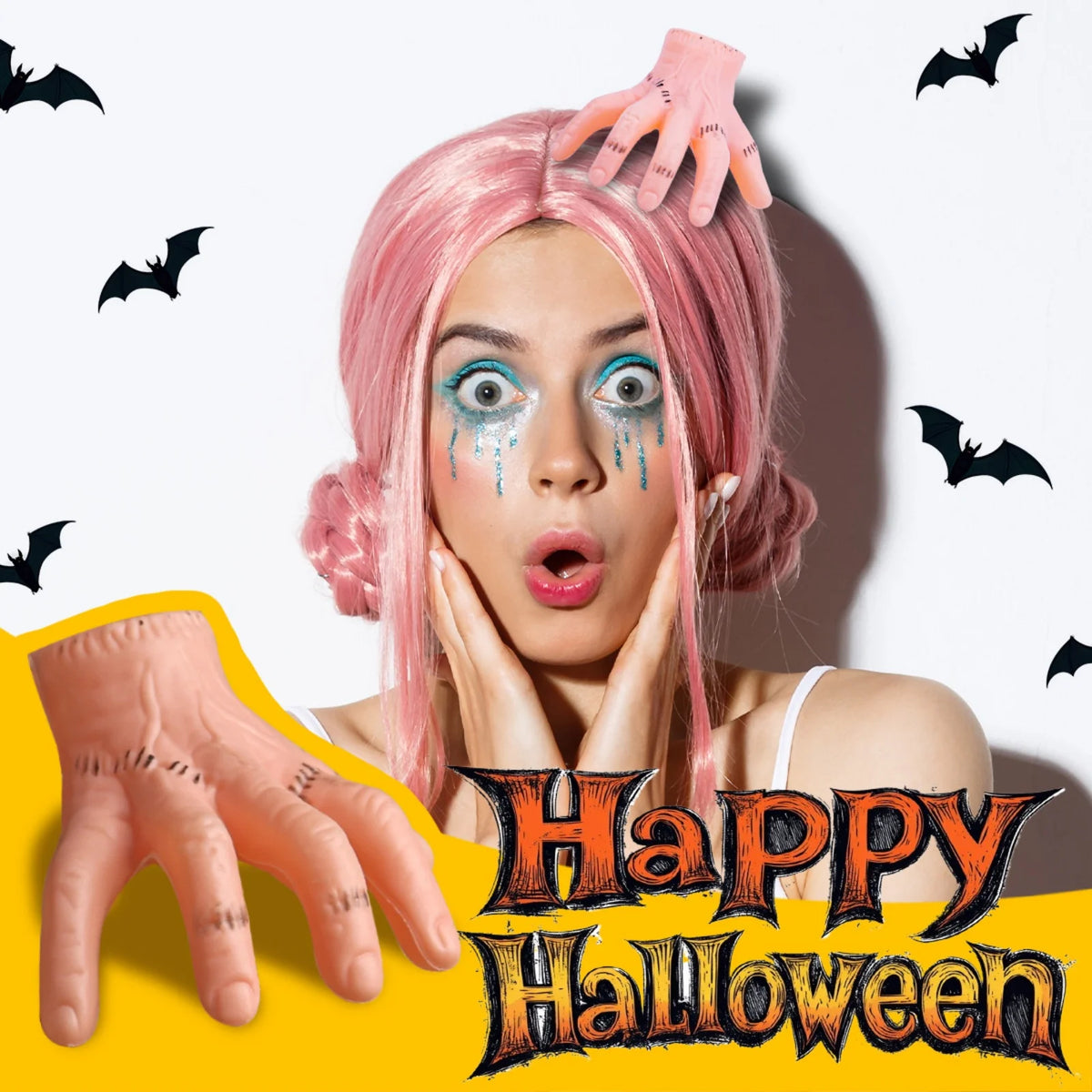 Halloween Spooky Hand Hair Clip – Novelty Party Barrette Halloween Hair Clip SWANS