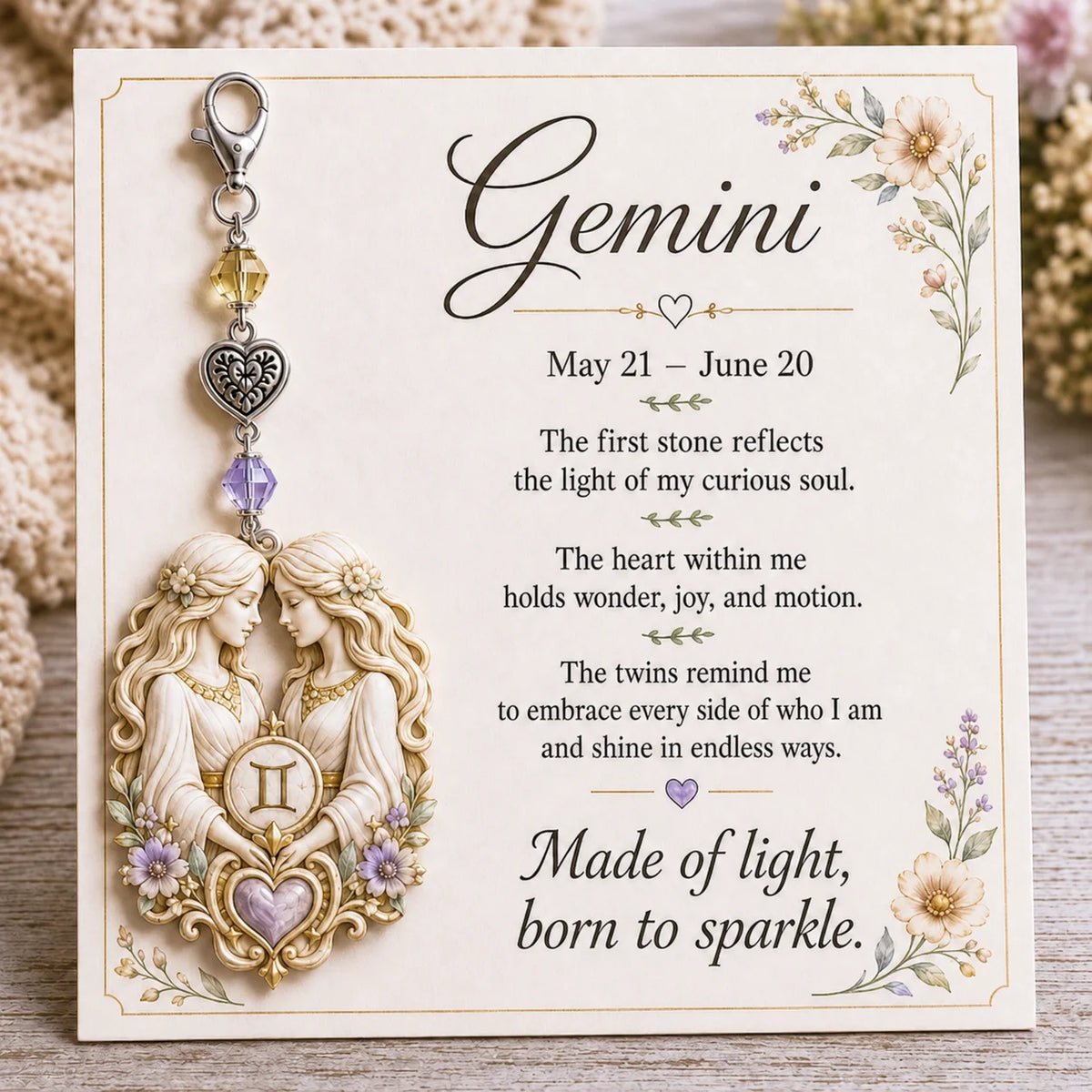 Zodiac Sign Acrylic Keychain – Astrology Horoscope Gift Zodiac Keychain SWANS acrylic-Gemini