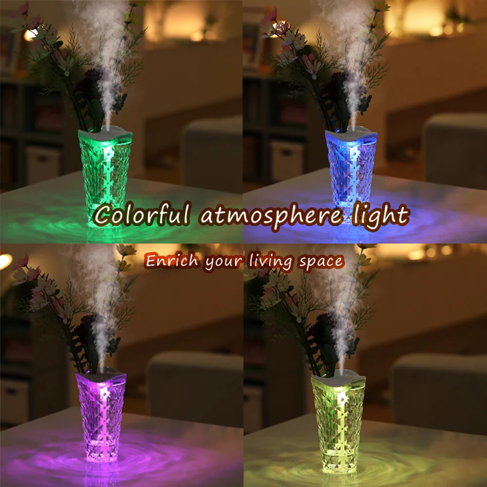 SWANS Mini Crystal USB Humidifier – Floral Desktop Bedroom Desktop Humidifier SWANS