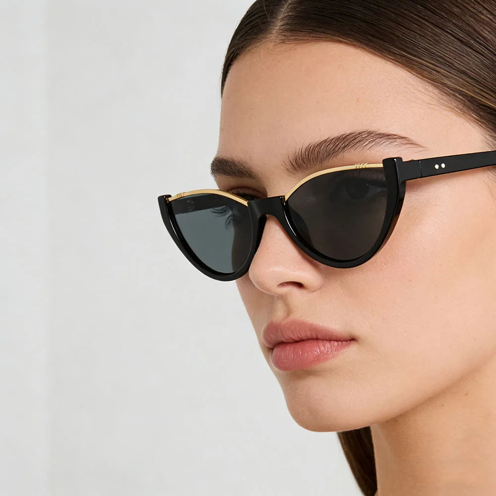 Y2K Cat Eye Half Frame Sunglasses UV400 Unisex Vintage Cat Eye Sunglasses SWANS