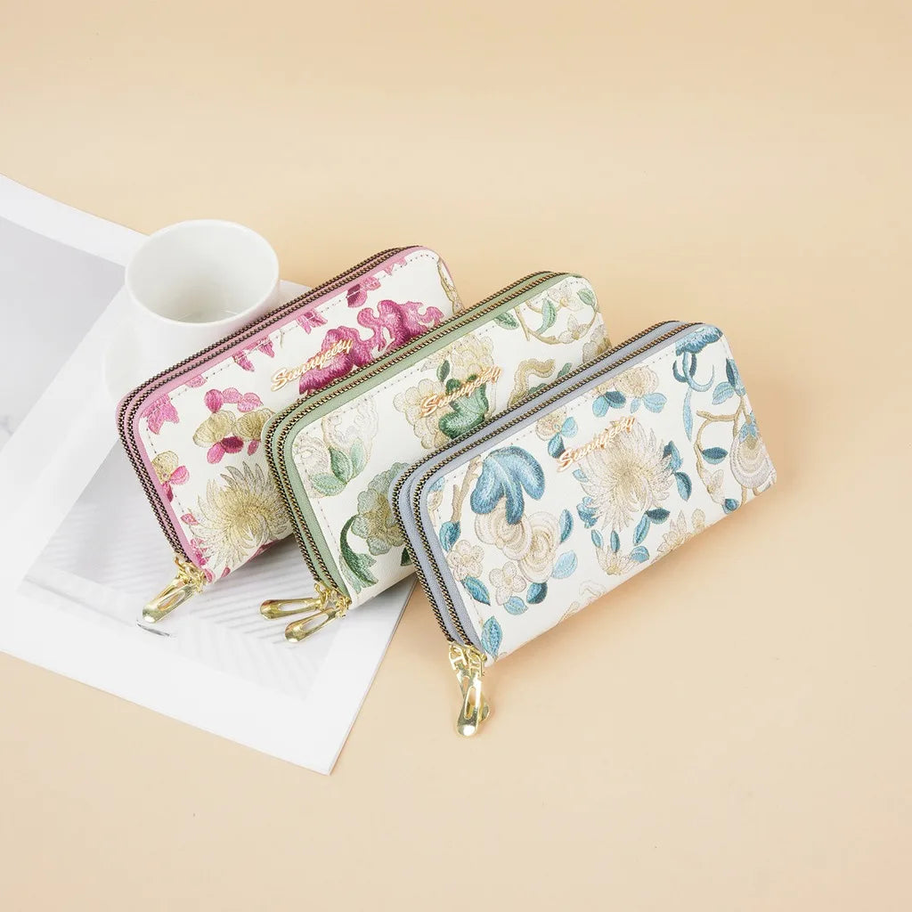 Women's Double Zipper Wallet – Large Capacity Card & Phone Holder Women's Wallet SWANS
