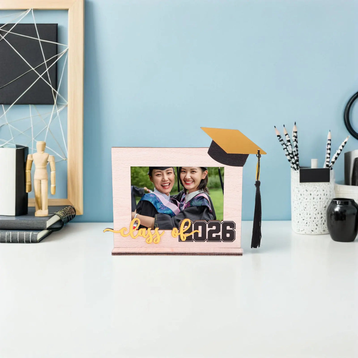 Wooden Graduation Photo Frame Class of 2026 | Grad Gift Graduation Picture Frame SWANS