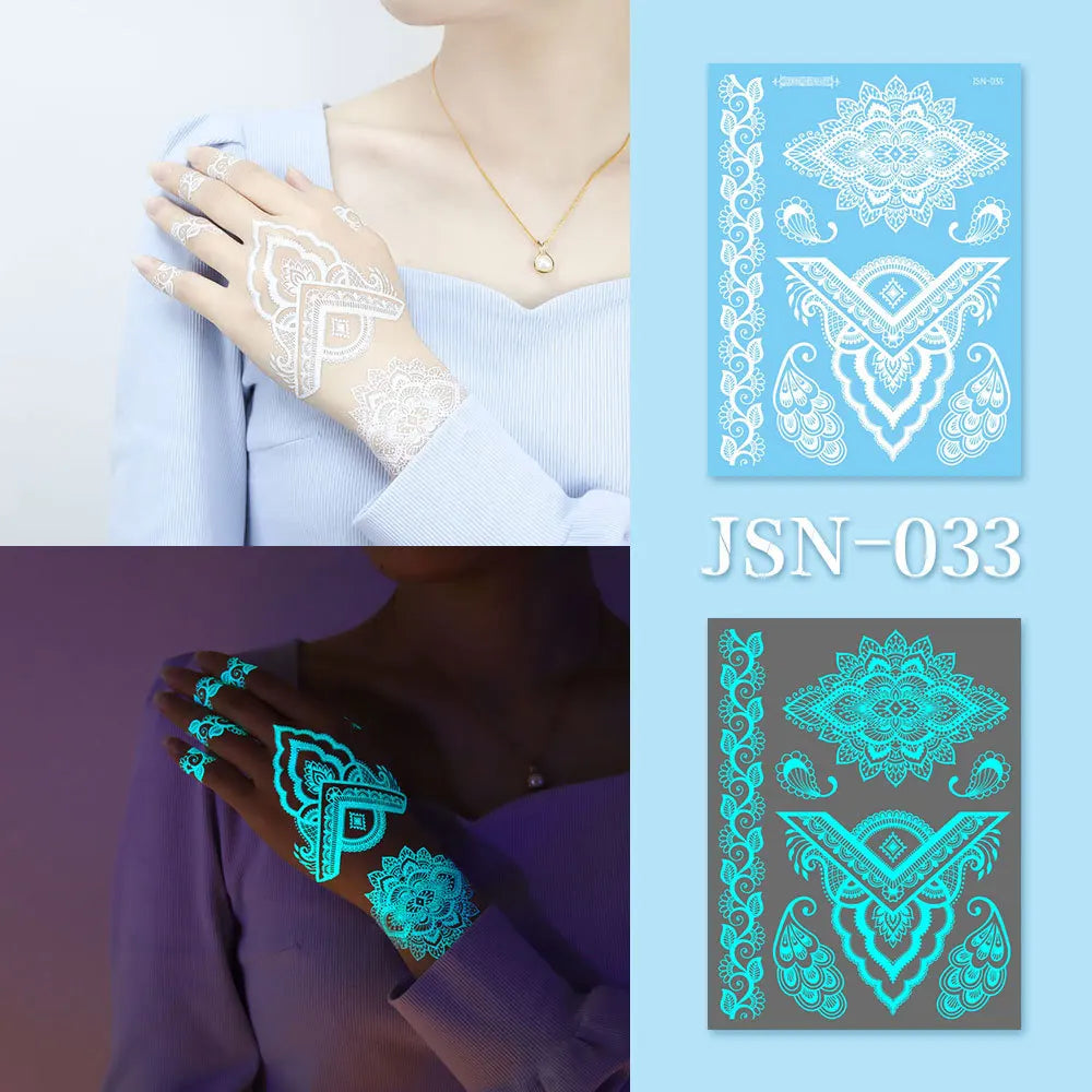 Luminous Glow Temporary Tattoo Stickers – Face, Arm & Body Temporary Tattoo Sticker SWANS 33
