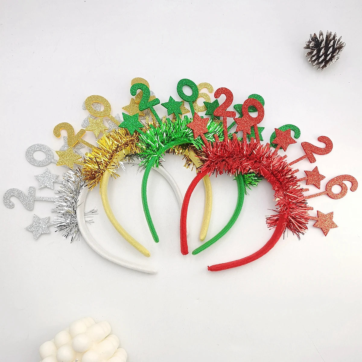 2026 New Year Christmas Glitter Headband | Festive Party Prop Festive Party Headband SWANS