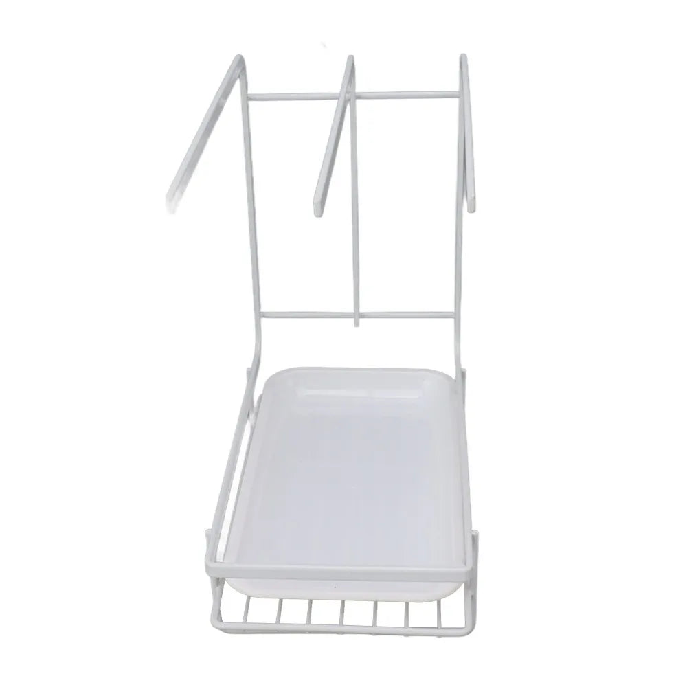 SWANS Iron Sponge Holder & Dish Drying Rack with Drain Pan Sink Sponge Organizer SWANS