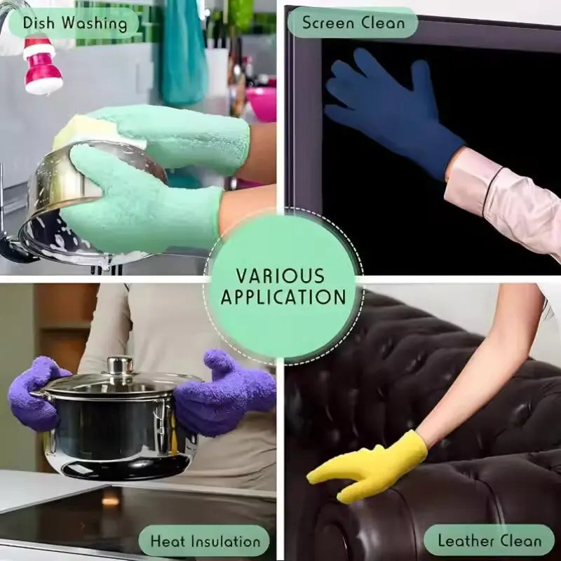Microfiber Dusting Glove – Stretchable Cleaning Mitt for Car & Home Microfiber Cleaning Glove SWANS