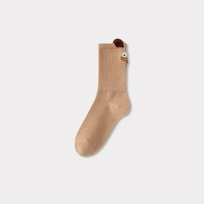 Cartoon Cotton Mid-Tube Socks for Women – Warm & Breathable Women's Cotton Socks SWANS A Style 5 One Size