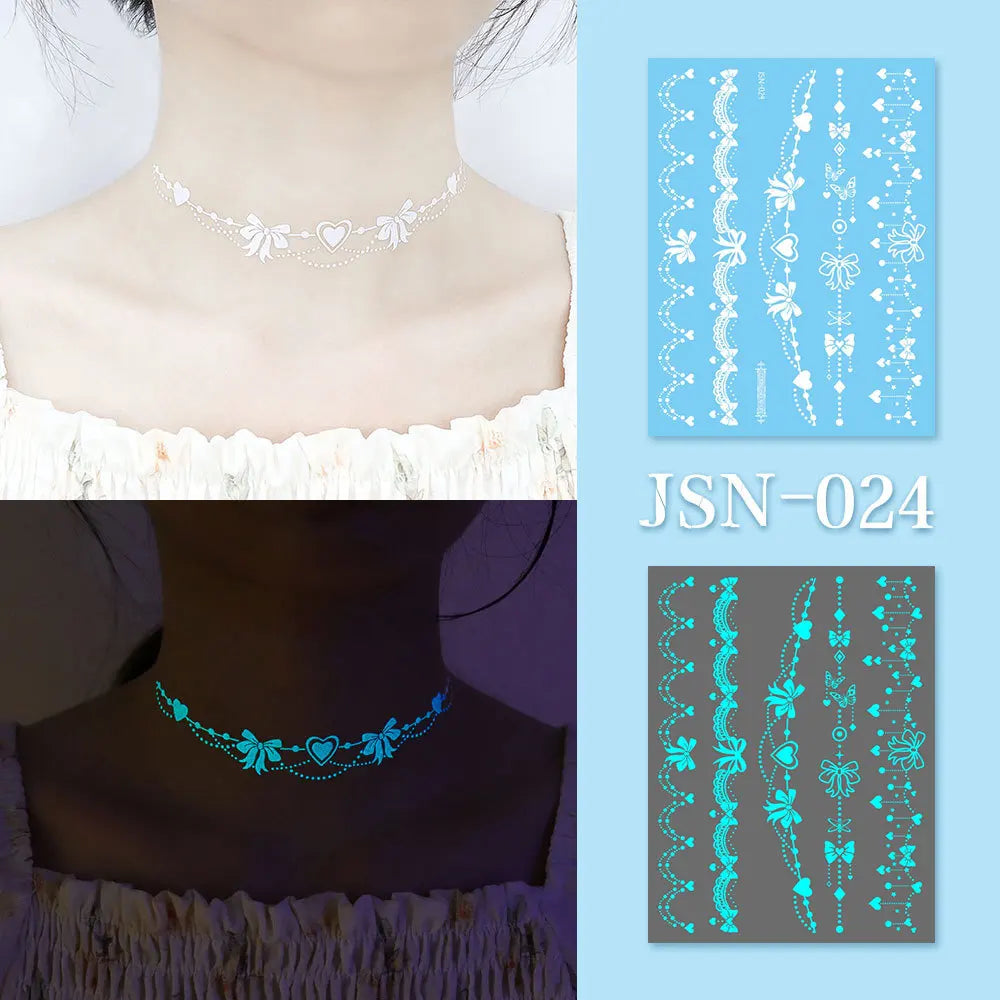 Luminous Glow Temporary Tattoo Stickers – Face, Arm & Body Temporary Tattoo Sticker SWANS 24