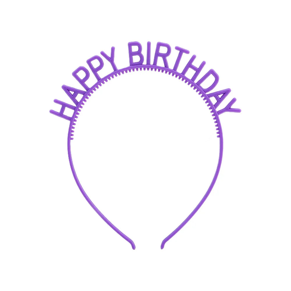 6-Pack Happy Birthday Letter Headbands | Colorful Party Props Party Headband Set SWANS
