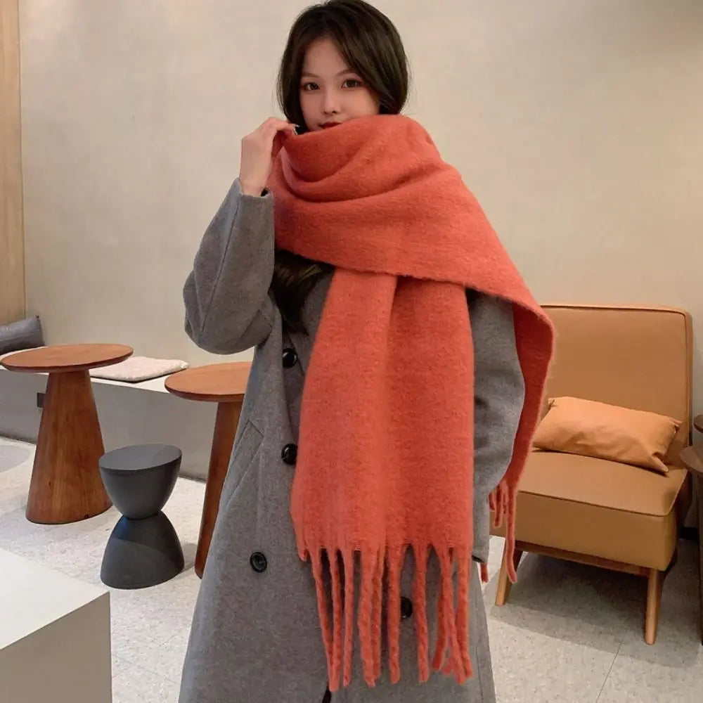 Women's Winter Soft Tassel Scarf – Warm Long Shawl Wrap Winter Scarf Wrap SWANS