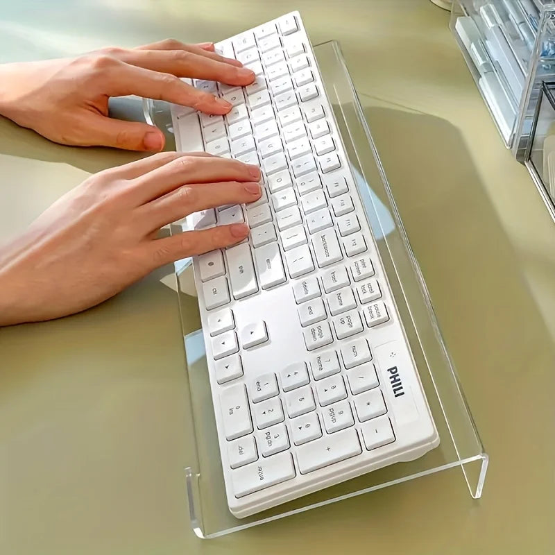 SWANS Acrylic Keyboard Stand – Transparent Ergonomic Desk Riser Keyboard Stand SWANS