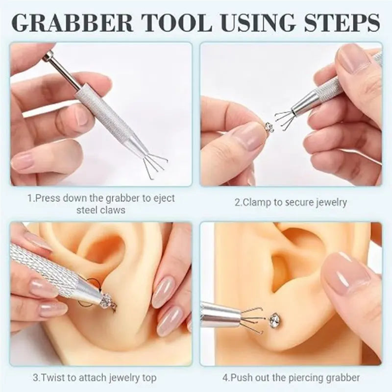 Piercing Bead Grabber Tool Kit – Flat Head Pin & Thread Set Piercing Tool Kit SWANS