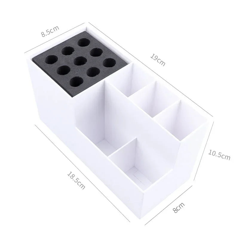 Professional Barber Scissors & Comb Storage Organizer Box Barber Tool Organizer SWANS white