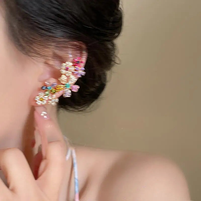 Zircon Flower Stud Earrings – Colorful Fashion Jewelry for Women Stud Earrings SWANS