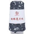 Shiny Sequin Hand Knitting Yarn – Glitter Craft Thread Roll Knitting Yarn SWANS Charcoal Gray