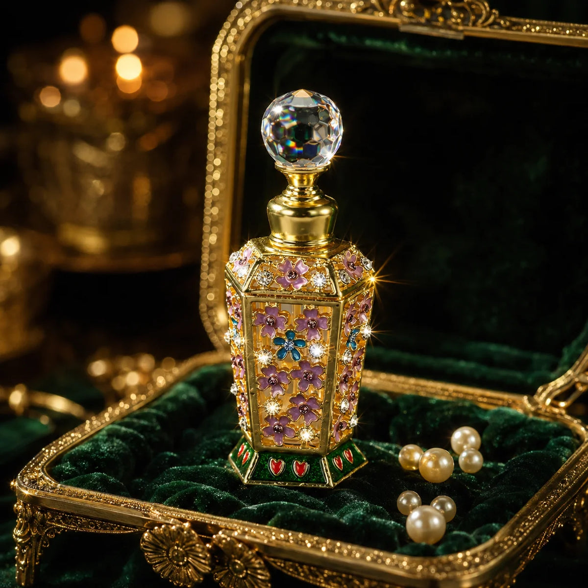 10ml Vintage Refillable Glass Perfume Bottle Crystal Cap Refillable Perfume Bottle SWANS