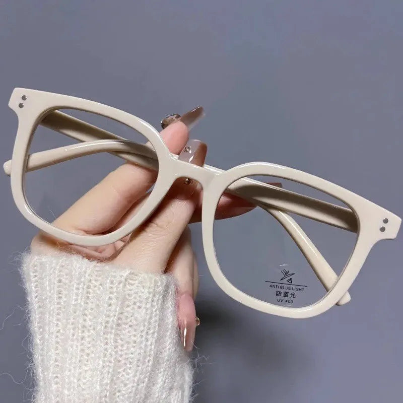 Retro Blue Light Blocking Glasses – Large Frame Unisex | KLASSNUM Blue Light Glasses SWANS Beige