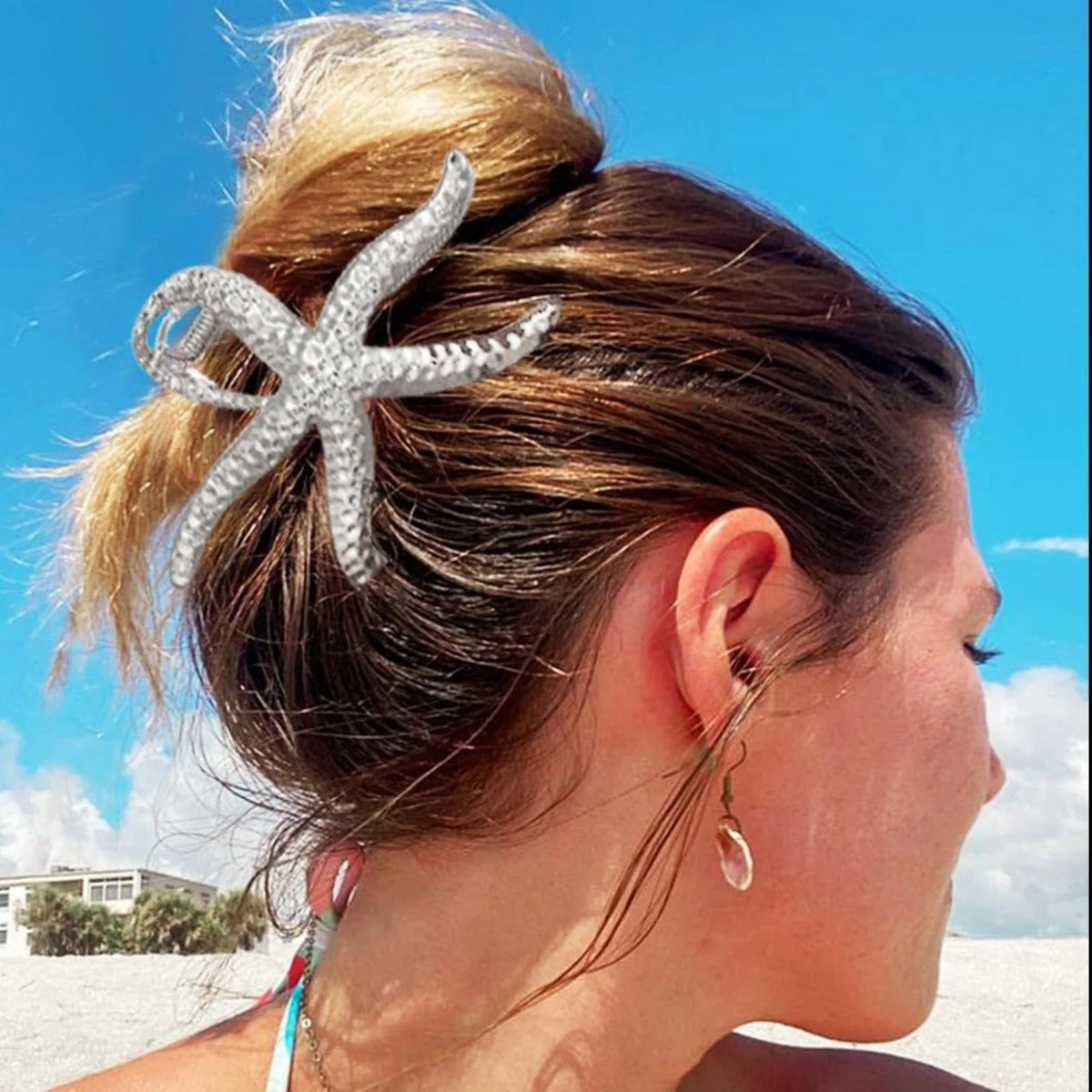 Starfish Hair Claw Clip – Gold & Silver Metal Hair Grip Hair Claw Clip SWANS
