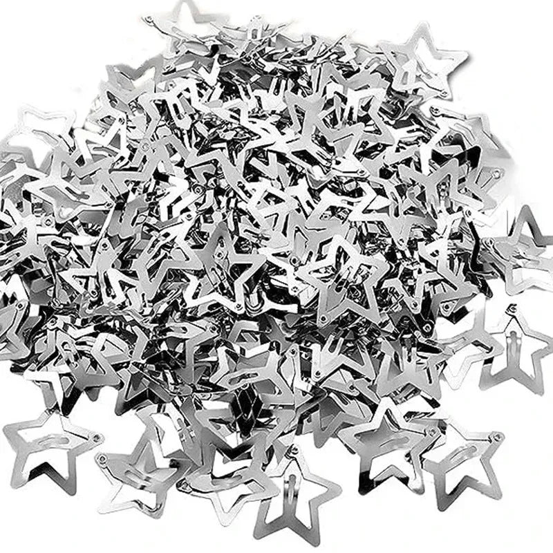 Y2K Silver Star Hair Clips – Metal Snap Barrettes 10–200pcs Hair Snap Barrettes SWANS