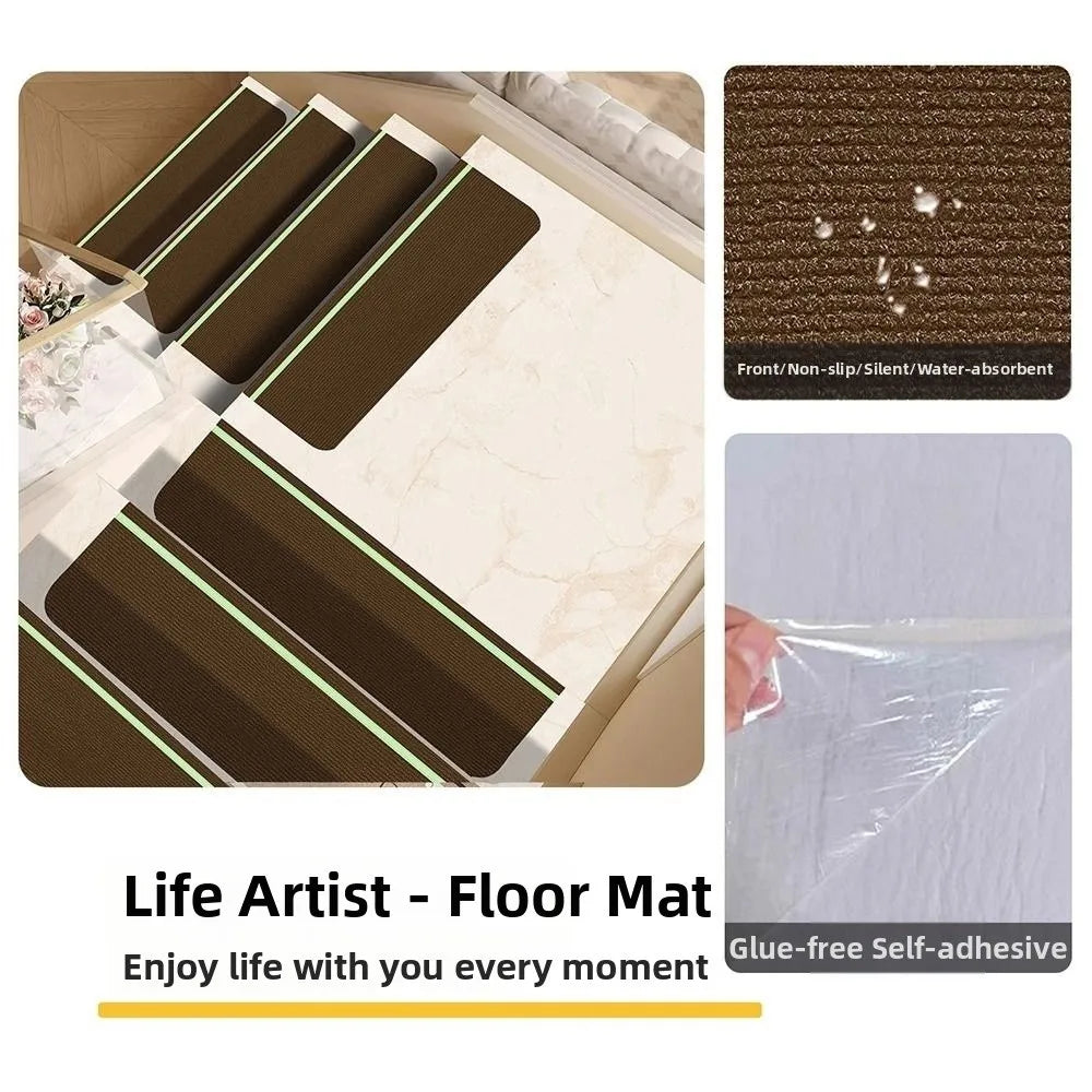 Self-Adhesive Luminous Stair Mat – No-Glue Non-Slip Step Cover Stair Step Mat SWANS