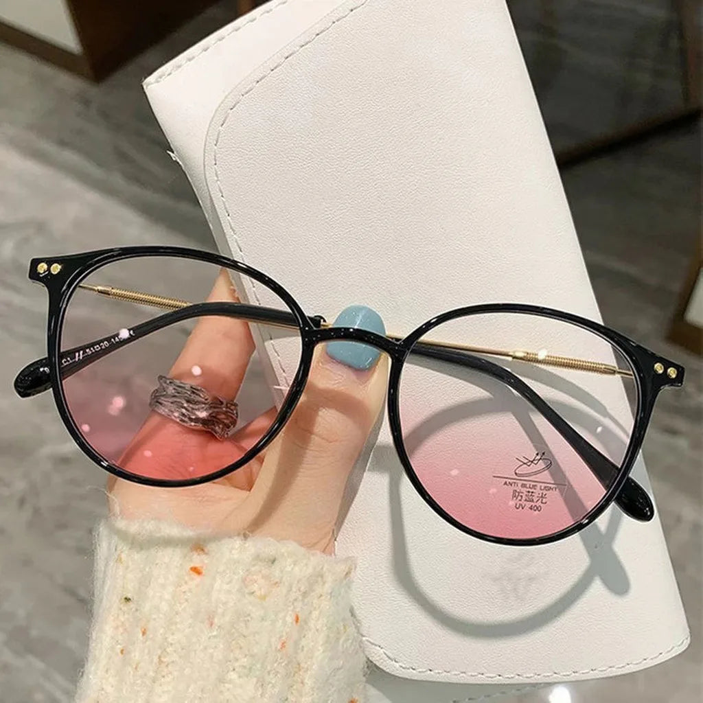 Ultra-Light Anti-Blue Light Glasses UV400 Full Rim Frames Eyeglass Frames SWANS Black Gradient Pink