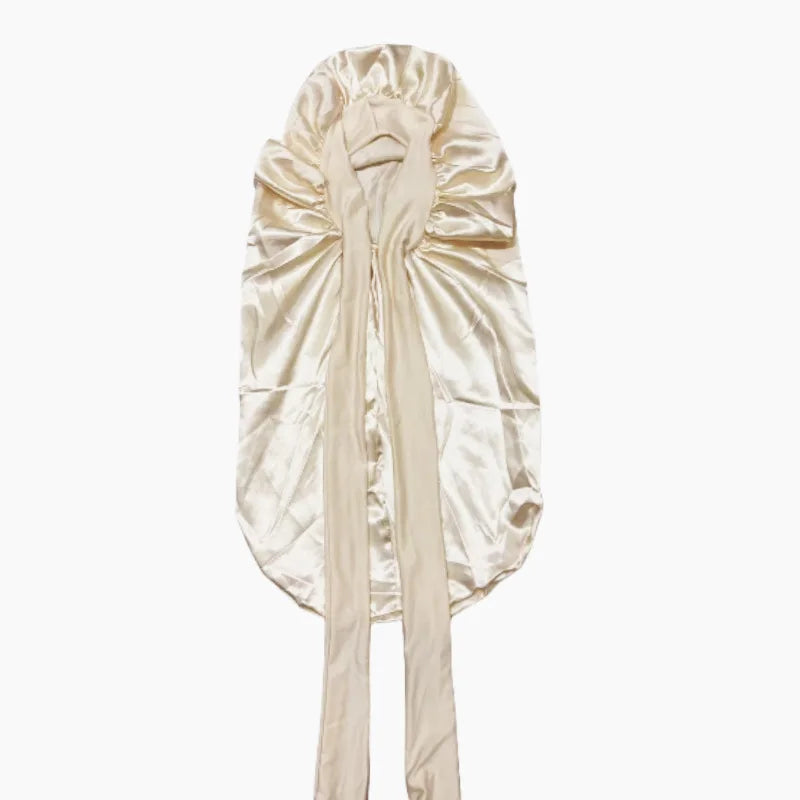 Extra Long Satin Bonnet – Anti-Frizz Sleep Cap for All Hair Types Satin Sleep Bonnet SWANS 1pcs Beige