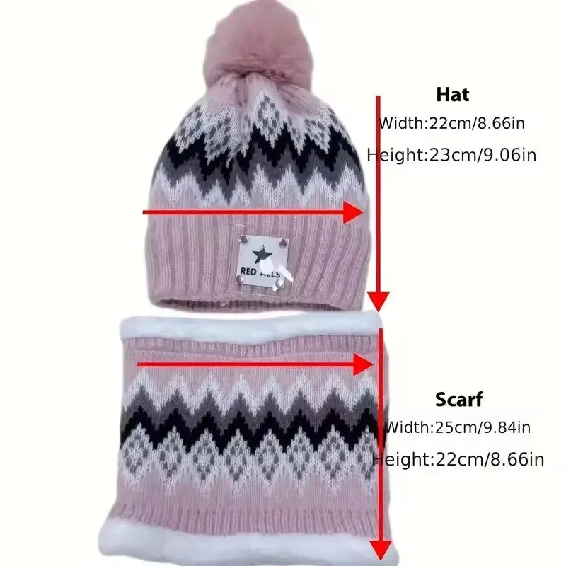 Fleece-Lined Beanie & Neck Warmer Set – Winter Knit Hat Combo Winter Hat Set SWANS