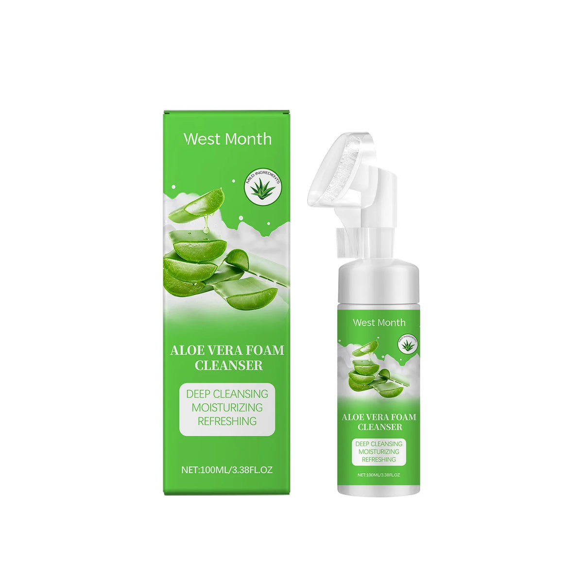 West&Month Brightening Foam Facial Cleanser 100ml Foam Facial Cleanser SWANS Aloe Foam