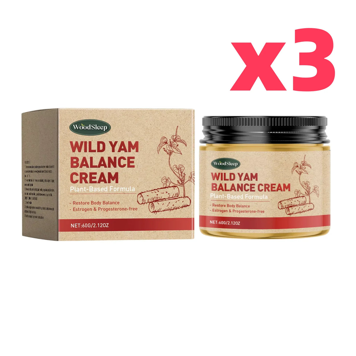 Wild Yam Cream – Hormone Balancing Moisturizer for Women 60g Body Moisturizer Cream SWANS 180g boxed