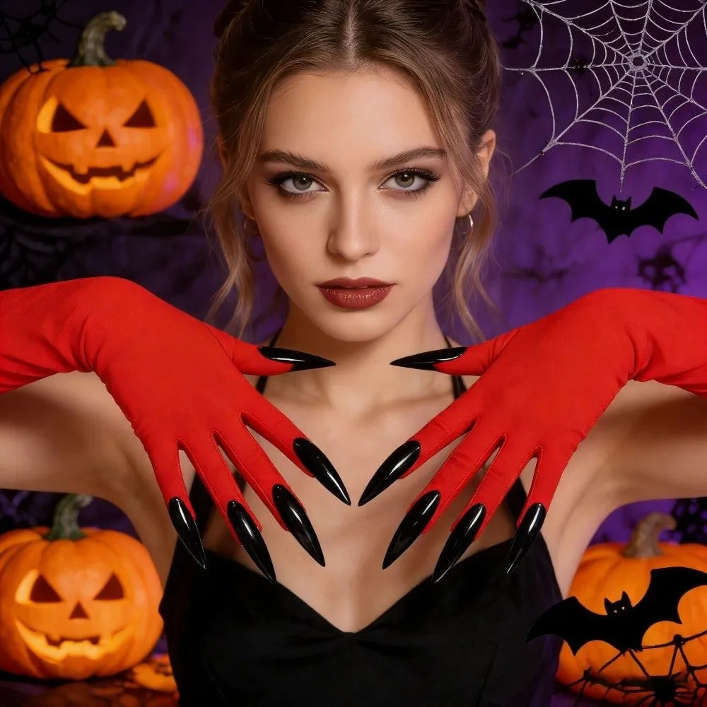 Halloween Ghost Claw Gloves – Long Nail Cosplay Opera Gloves Costume Gloves SWANS