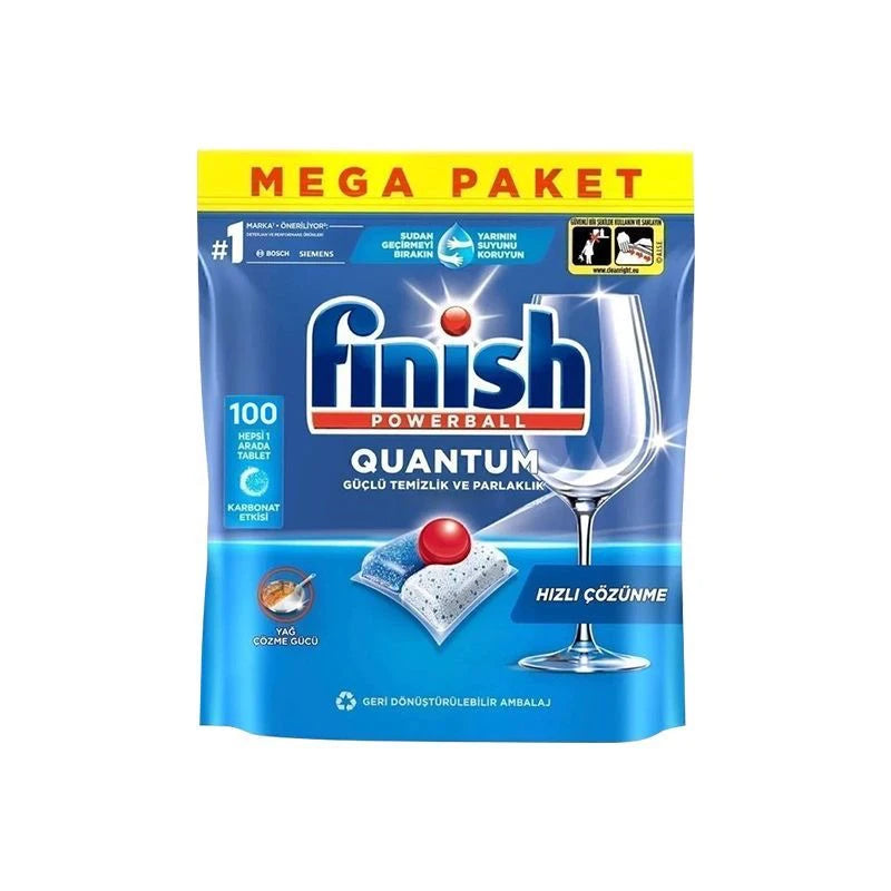 Finish Quantum Dishwasher Tabs 80/100pcs – 3-in-1 Formula Dishwasher Detergent Tabs SWANS 100pcs