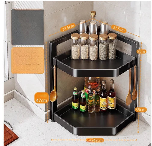 SWANS Corner Triangle Kitchen Utensil & Condiment Rack Kitchen Storage Rack SWANS L
