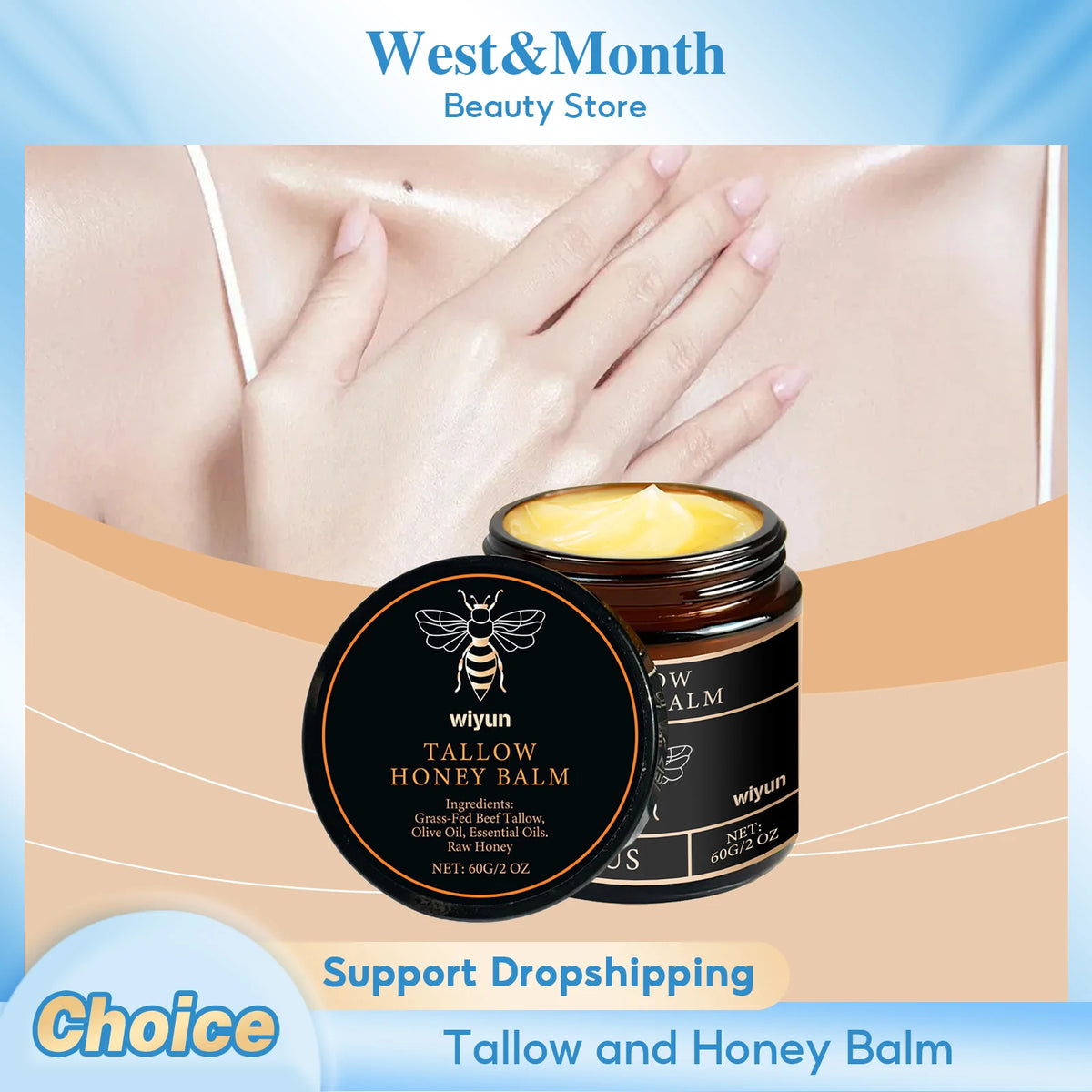 WIYUN Beef Tallow Body Cream – Brightening & Firming 60g Body Firming Cream SWANS