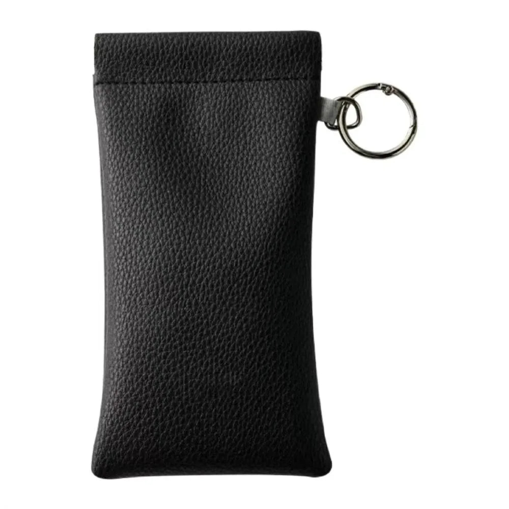 Soft PU Leather Sunglasses Case with Cleaning Cloth – Unisex Eyewear Case SWANS Black